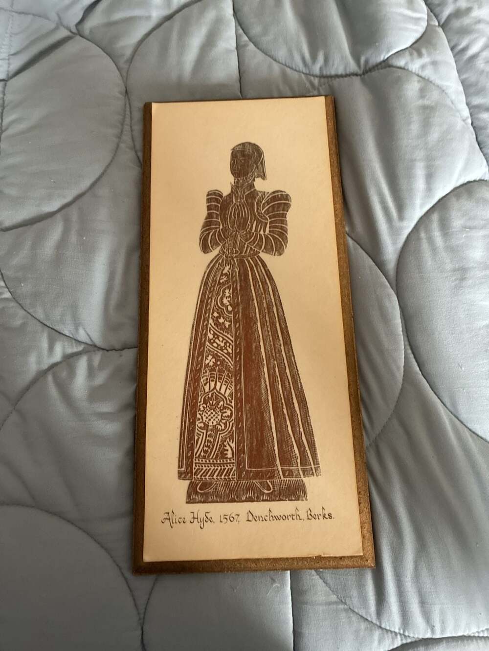 Vintage English Brass Rubbing Wall Art Alice Hyde 1567 Denchworth Berks A789
